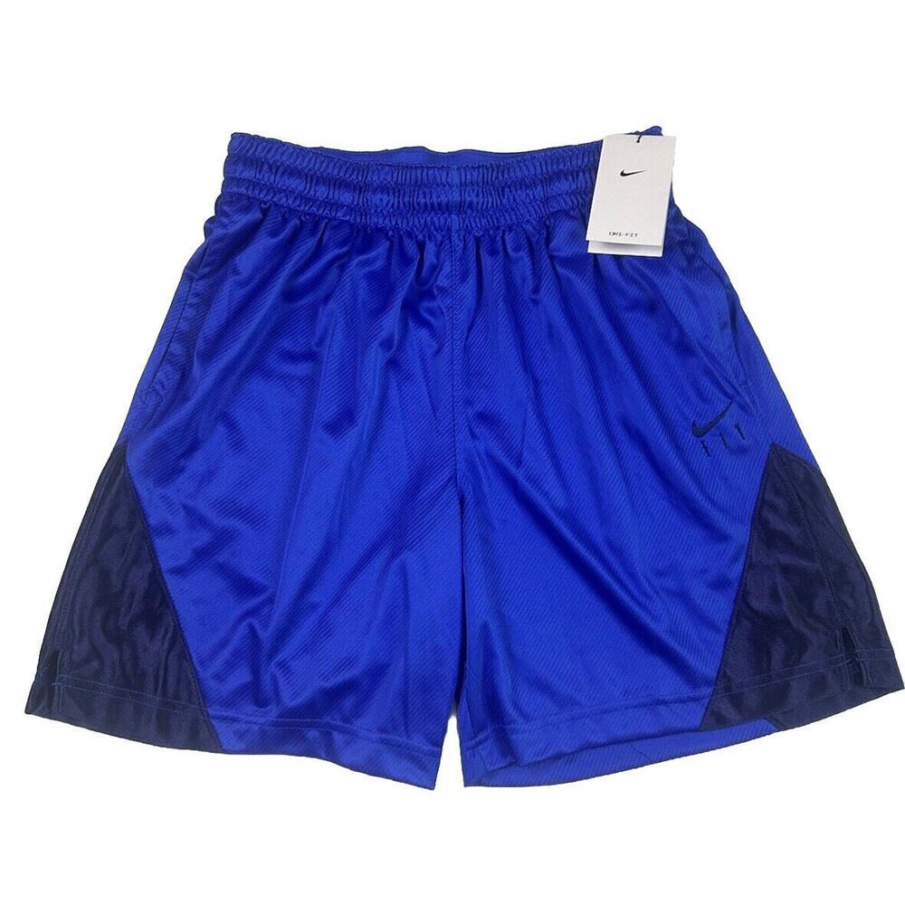 Women's Nike Loose Dri- Fit FLY Basketball Shorts Lapis Blue Pockets Size XS New
